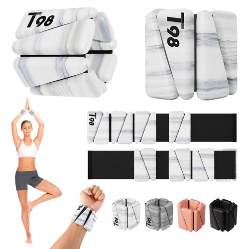 T98 Wrist & Ankle Weights for Women Men, Wearable Wrist Weights Set of 2(1Lbs Each), Adjustable Arm Leg Bracelet Weights for Strength Training, Aerobics, Barre, Suit for Home Outdoor Workout