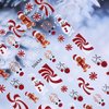 Christmas Nail Art Stickers Decals,3D Glitter Christmas Nail Stickers for Nail Art,6PCS Snowflake Elk Gingerbread Man Candy Xmas Nails Design Winter Nail Decals for DIY Manicure Nail Art Decorations