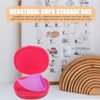 2Pcs Period Cup Storage Case Menstrual Cup Plastic Holder Menstrual Disc Cleaner for Travel Pink