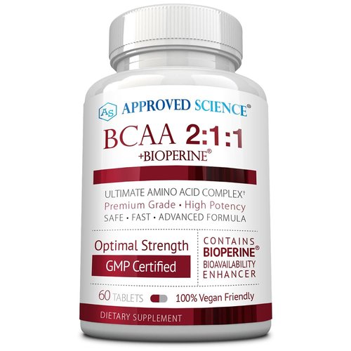 Approved Science BCAA Supplement - 60 Tablets - 2400mg - Increase Performance and Enhance Muscle Development - L-Leucine, L-Isoleucine, L-Valine - Made in USA, Non-GMO