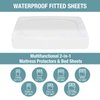 Bedecor Queen Mattress Protector Waterproof Cotton Mattress Cover Pee Proof Liquid Proof Pet Incontinence Elderly Essentials Bed Cover Fitted Sheet Deep Pocket for 9-18 inch Mattress