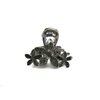 Generic Small mini silver metal gray blue three flower crystal hair claw bridal clip