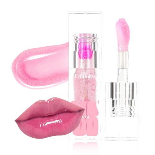 Unidollss MOOD Color Changing Hydrating Lip Glow Oil, Moisturizing Lip Gloss Plumping, Smooth Finish and Fine Shimmer Tinted Lip Balm, Non-Sticky Long Lasting Nourishing Lip Oil