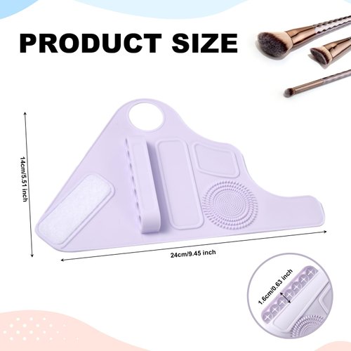 Makeup Mixing Palette Wrist Strap, Multifunctional Silicone Foundation Mixing Tray with Makeup Brush Storage Irregular Makeup Hand Plate Portable Cleaning Tool for Girls Women Gift