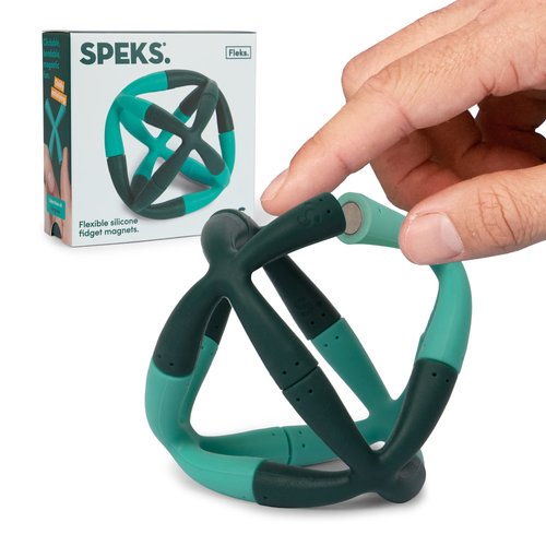 Speks Fleks Silicone - Fun Desk Toy for Adults & Teens 14+ | Sensory Gadget, Christmas Gift, Holiday Stocking Stuffer, Stress Relief Present, Office Desk Toy | 6-Piece Set, Evergreen
