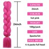 HAIRCUBE Hot Pink Braiding Hair 24 Inch 3 Packs Pre Stretched Box Braids Colorful Twist Braiding Hair Extensions Synthetic Crochet Braiding (Hot Pink)