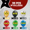 Ninja Superhero 12" Birthday Balloons 30 Pcs | All Ninja Balloons Colors | Premium Latex Ninja Sets Party Supplies Decorations by Vision E.D.