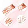 32 Pieces Snap Hair Clips for Women, 3 Prong Clips for Hair, Double Grip Hair Clips Metal Snap Clips, Hair Comb Clips Snap Hair Barrettes for Women Girls Hair Accessories (Rose Gold, Black)