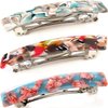 3 Pcs Womens Hair Barrettes Tortoise Cellulose Acetate Barrettes Small French Barrettes Automatic Hair Clips