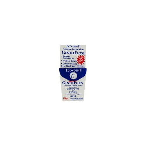 Eco-dent GentleFloss Premium Dental Floss Mint -- 100 Yards - 2pc