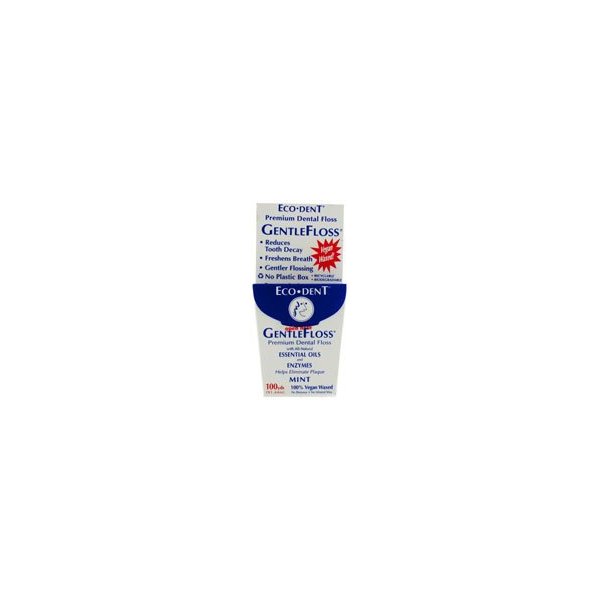 Eco-dent GentleFloss Premium Dental Floss Mint -- 100 Yards - 2pc