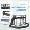 Mildbeer Clear Messenger Bag with 2 Compartments, Small Clear Crossbody Tote Bag for Stadium Events Concerts Festivals