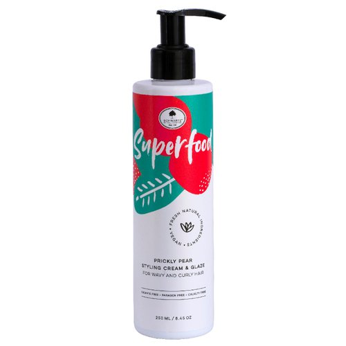 Schwartz Superfood Styling Cream & Glaze with prickly pear extract for wavy & curly hair - SULFATE-FREE, VEGAN, FRAGRANCE-FREE, CRUELTY FREE, PARABEN-FREE, 8.45 Ounce [250 ml]