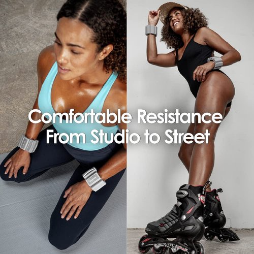 Tone-y-Bands Wrist Weights, 1 LB Each Band, Cool Gray