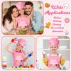 R HORSE 2Pcs Kid Apron And Chef Hat Set, Adjustable Children Pink Baker Kitchen Apron, Dress up Role Play Chef Toy, Cooking Baking Painting Kit Kid Funny Cooking Gift Birthday New Year Christmas Gift