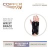 Copper Fit Unisex Adult Fingerless Rapid Relief Adjustable Wrist Wrap with Ice Pack or Heat Therapy, Black, Adjustable