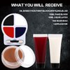Bowitzki Clown Halloween Makeup Kit Special Effect SFX Makeup with 4 colors Face Paint, Liquid Latex, Fake Blood, Scar Wax, Applicator