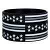 Sainstone Thin Gray Line American Flag Bracelets - Thin Silver Line Correctional Officers Silicone Wristbands Gifts for Prison Guards, Probation Officers, Parole Officers, Bailiffs, Jailers (Unisex)