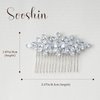 Sooshin Bridal Hair Comb Wedding Hair Accessories for Brides Crystal Wedding Headpiece for Bride and Bridesmaids Rhinestone Hair Accessories for Women and Girls (silver)
