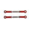 2PCS Treehobby RC Front Rear Metal Adjustable Steering Linkage Servo Link 80-100mm Pull Rod Compatible with traxxas Slash 4x4 5807 Stampede HQ727 1/10 RC Car Upgraded Parts,Red