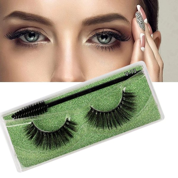 J.Fabrizio Eyelashes Makeup Natural 3D Dense Sexy False Lashes Soft Can Be Used Repeatedly False Eyelashes With Eyelash Brush Without Lash adhesive V-13 13mm