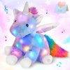 CozyWorld 16.5" Unicorn Light up Musical Unicorn Stuffed Animal Glowing Singing Soft Plush Toys Decor Birthday Christmas Children's Day Gifts for Toddlers Boys Girls Kids