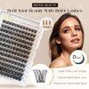 BEFER Lash Clusters Kit, 144 Pcs D Curl Eyelash Clusters Volume Individual Lashes Extensions 10-16MM Fluffy Cluster Eyelash Wispy Cluster Lashes DIY At Home(Radiance,FD03,Kit)