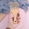 Framendino, 2 Pack Bamboo Combs Afro Hair Picks Beard Pick Men Wide Tooth Comb Curly Wavy Natural Thick Long Hair Hair Picks for Women Hair Styling