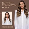 GOO GOO Clip in Hair Extensions Real Human Hair, 14inch 85g 7Pcs, 4/27/4 Balayage Chocolate Brown to Caramel Blonde, Remy Human Hair Extensions Clip ins for Women, Natural Human Hair