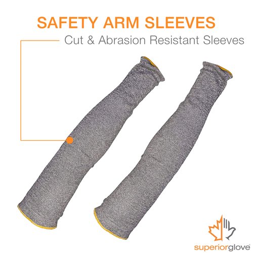 Cut Resistant Sleeves – Protective Arm Sleeves for Gardening Yardwork, Non-Slip Cooling Comfort 18” Length (1 Pair - Size Medium) KTAG Without Thumbhole
