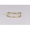 Gold rectangle barrette outline shape metal hair clip barrette gold shiny clip