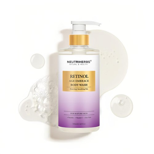 Neutriherbs Retinol Body Wash, Anti Aging/Renewing Shower Gel For Women And Men, Daily Shower Soap With Peptides, Vitamin E, Aloe Vera - Orange Blossom Scent 16.9 Fl.Oz