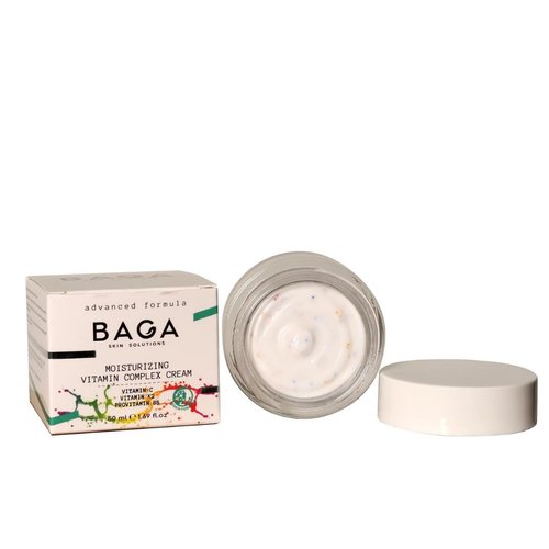 BAGA Moisturizing Vitamin Complex Cream – 1.69 fl oz (50 ml), Enriched with Vitamin C, K2, and B5 for Hydrated and Radiant Skin