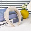 Yonchic Top Knotted Headband for Women Girls, Wide Fashion Headbands with Knot for Women’s Hair, Cute Thick Fabric Non-Slip Hair Bands (White)