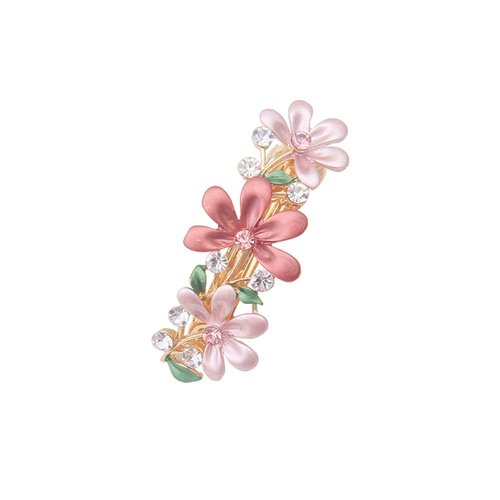 Colorful Vintage Crystal Hair Barrettes, Decorative Flower Leaf Design Butterfly Metal Hair Clips French Floral Barrettes, Rhinestone Hair Pins Hair Accessories for Women Girls (Type4)