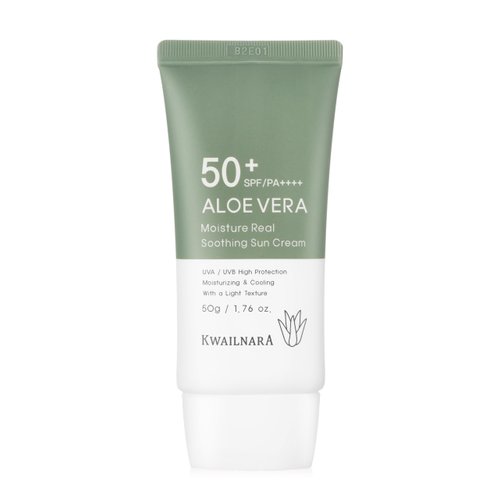 WELCOS KWAILNARA Aloe Vera Moisture Real Soothing Sun Cream | Hydrating | Non Nano and No Greasy | Korean Skin Care for Ultimate Sun Protection & Hydration | 50g / 1.76oz