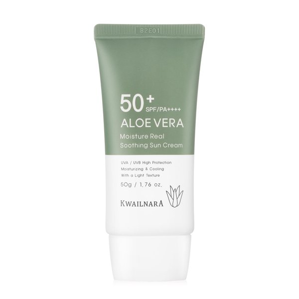 WELCOS KWAILNARA Aloe Vera Moisture Real Soothing Sun Cream | Hydrating | Non Nano and No Greasy | Korean Skin Care for Ultimate Sun Protection & Hydration | 50g / 1.76oz