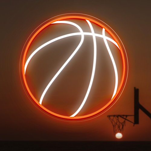 Basketball Neon Sign, 12.6×12.6 Inch Basketball Led Neon Light, Dimmable LED Neon Signs for Wall Decor, Powered by USB Neon Sign, Wall Decor Aesthetic, Sports Neon Signs for Room Bedroom Shop Decor,