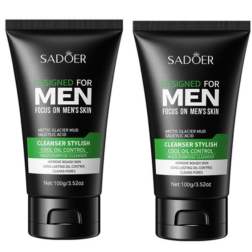 MrCuvaryas Facial Cleansing Washes, mens face wash for deep cleansing and smooth skin, 2PCS