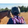 Orange, Red & Yellow Fall Leaves Equestrian Hair Bows-Available on French Barrette, Alligator Clip (French Barrette)