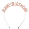 Outyua Birthday Crown Tiara Rose Gold Happy Birthday Headband Rhinestone Princess Birthday Party Decorations for Women Girls