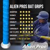 Alien Pros Bat Grip Tape for Baseball (2 Grips) – 1.1 mm Precut and Pro Feel Bat Tape – Replacement for Old Baseball bat Grip – Wrap Your Bat for an Epic Home Run (2 Grips, Black)