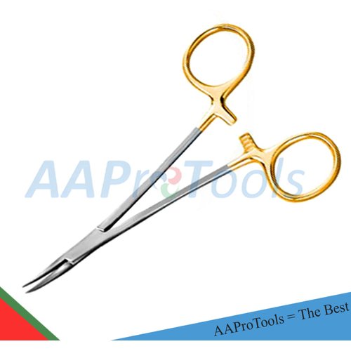 AAProTools No Scalpel Vasectomy Forceps Curved 5.5" Gold Handle