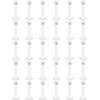 Lcolyoli 30PCS 16G Clear Acrylic Lip Rings Monroe Labret Studs Piercing Jewelry Bioflex Flexible Dimple Retainer 12mm 1/2 inch Bar Length 3mm Screw Ball Flat Back for Women Men Girls Work