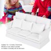 Agatige Dollhouse Furniture Set, Dollhouse Miniature Sofa Kit with 3 Pillow Miniature Toys Couch Chairs for 1:12 Dollhouse Accessory(White)