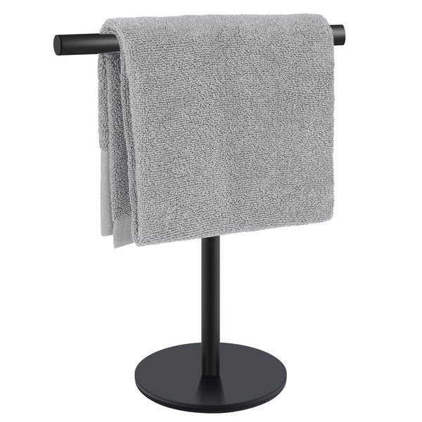 Mutclord T-Shape Hand Towel Holder - Free Standing Hand Towel Rack for Bathroom or Kitchen Countertops, with SUS304 Stainless Steel Matte Black Finish, Minimalist Style