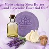 Natural Lavender Soap Bar with Essential Lavender Oil and Organic Shea Butter, Organic Olive Oil, Organic Coconut Oil - Calming and Hypoallergeniс Natural Cold Process Soap - Handmade in USA