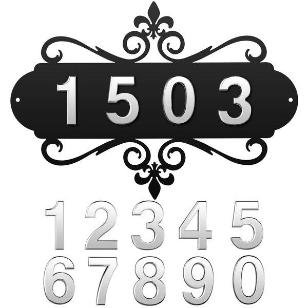 House Address Plaques Metal Address Sign Mailbox Number Personalized Address Signs for House Home Hotel Office Garden Decorative Wall Plaque (Delicate Style)