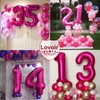 Hot Pink 18 Number Balloons, 40 Inch Giant Number 18 Balloons Foil Mylar Helium Hot Pink Number Balloons for 18th Birthday Party Supplies Anniversary Event Celebration Decorations