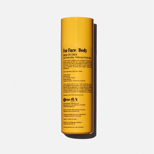 Nécessaire The Mineral Sunscreen SPF 30 PA+++. For The Body. Broad Spectrum. Zinc Oxide, Hyaluronic Acid, Niacinamide. Hydrate. Protect Against Sun Damage + Premature Aging. Dermatologist-Tested 5.1oz